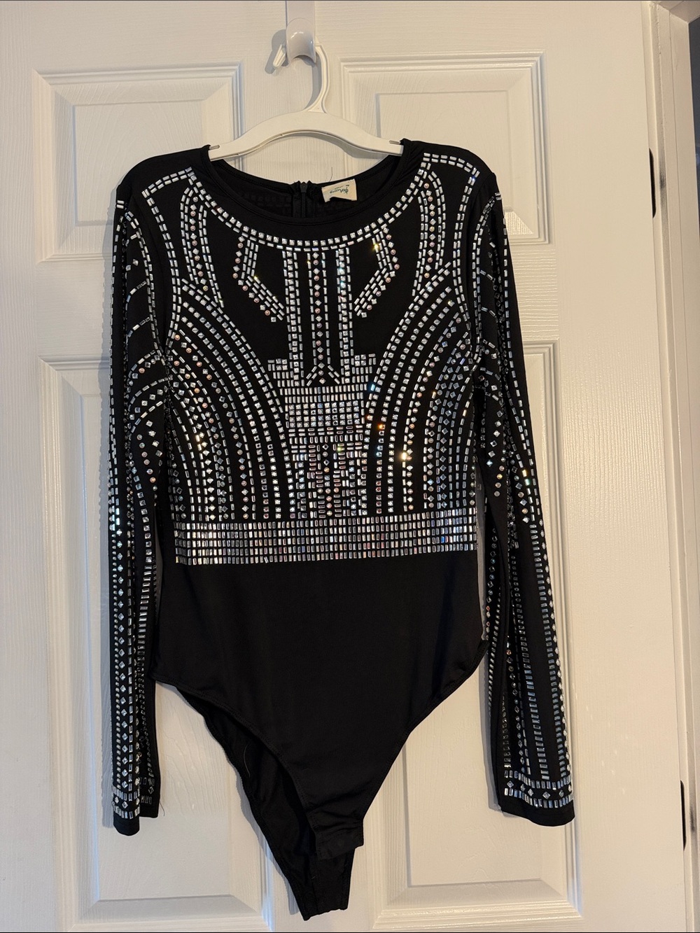 Blue Buttercup Women's Black Embellished Bodysuit M